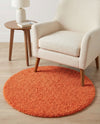 Plush Oasis Collection Area Rug - Serenity (Tiger Orange) Round Tiger Orange  lifestyle 21