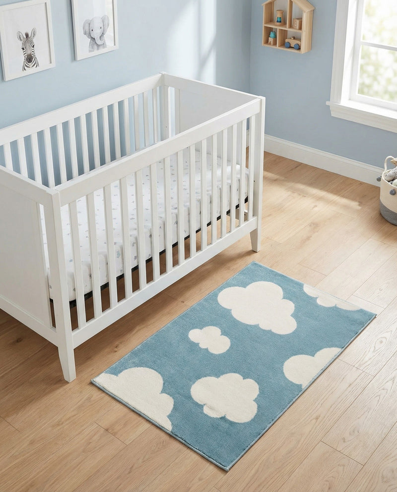 Wonder Tykes Collection Area Rug -  Dreamview Rectangle Sky blue  lifestyle 9