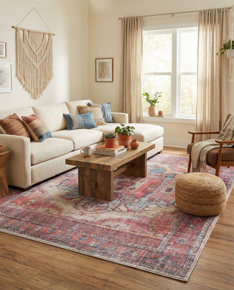 Zahara Oasis Collection Area Rug - Sahara Rectangle Beige  lifestyle 46