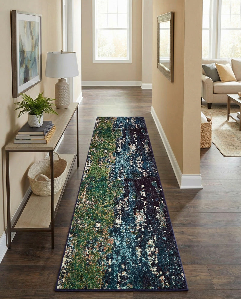 Marrakesh Elegance Collection Area Rug -  Figuig Runner Navy Blue  lifestyle 48