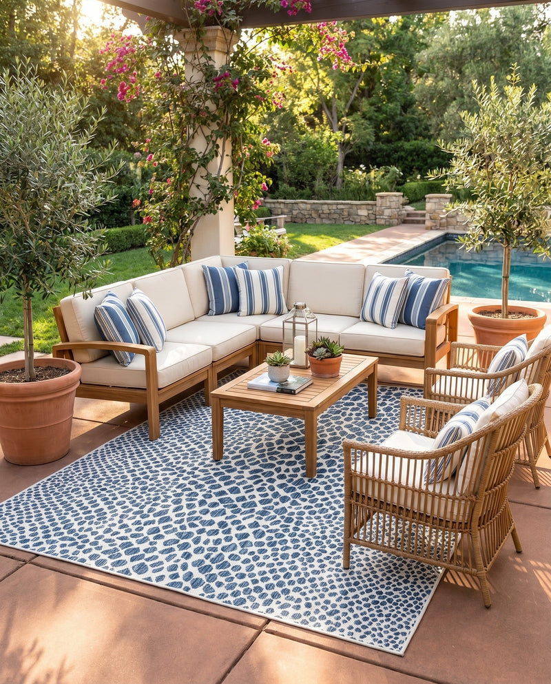 Urban Oasis Rugs Collection Area Rug -  Terrace (Blue) Rectangle Blue  lifestyle 18
