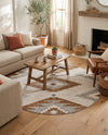 Desert Modern Eco Rug Series Collection Area Rug -  Zion Round Ivory  lifestyle 40