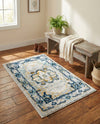 Parisian Elegance Collection Area Rug - Versailles (Gray) Rectangle Gray  lifestyle 11