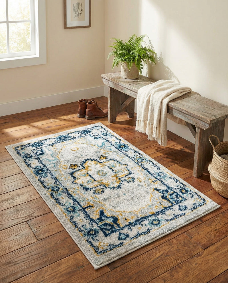 Parisian Elegance Collection Area Rug - Versailles (Gray) Rectangle Gray  lifestyle 11