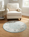 Adriana Terrace Collection Area Rug -  Positano (Aqua) Round Aqua  lifestyle 64