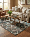 Trellis Mosaic Collection Area Rug -  Pergolatown (Blue Multi) Rectangle Blue Multi  lifestyle 8