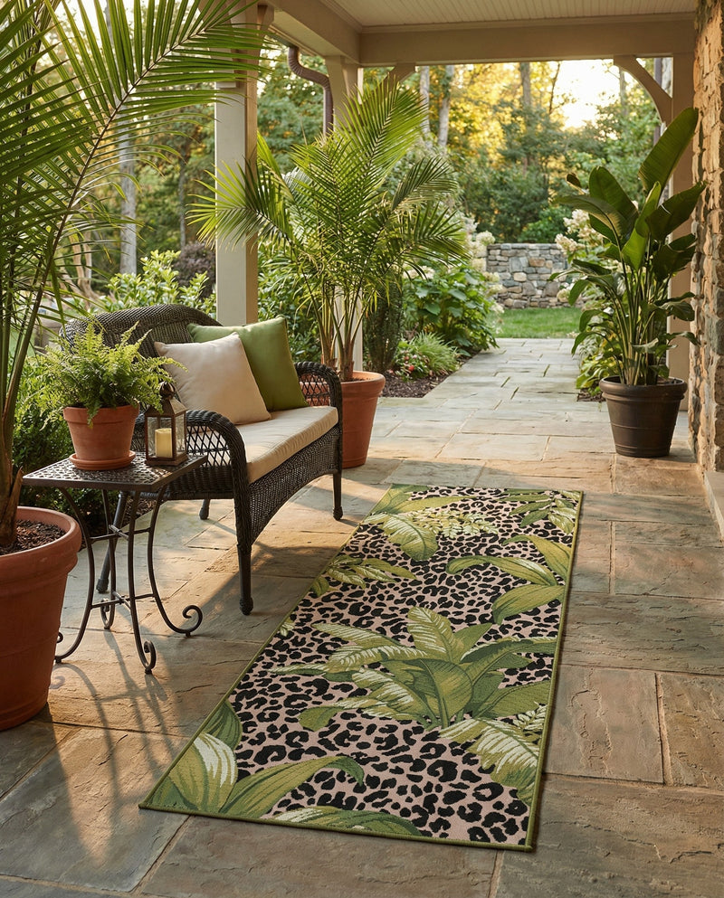 Seaside Blooms Collection Area Rug -  Lotus Runner Green  lifestyle 52