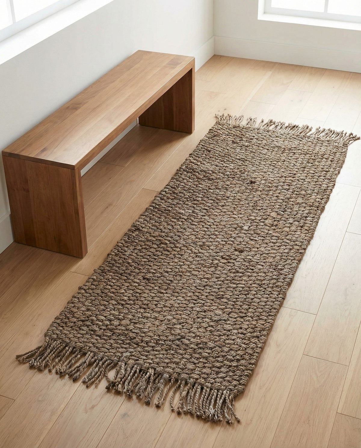 Savannah Jute Collection Area Rug - Seashore Runner Gray  lifestyle 102
