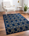 Hollywood Luxe Collection Area Rug -  Beverly (Navy Blue Gold) Rectangle Navy Blue Gold  lifestyle 20