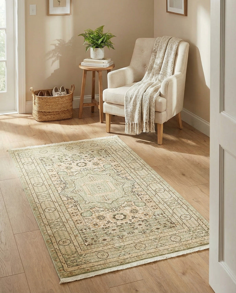 Ottoman Elegance Collection Area Rug - Sultan Rectangle Light Green  lifestyle 61