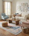 Savannah Series Collection Area Rug -  Augusta (French Blue) Square French Blue  lifestyle 74