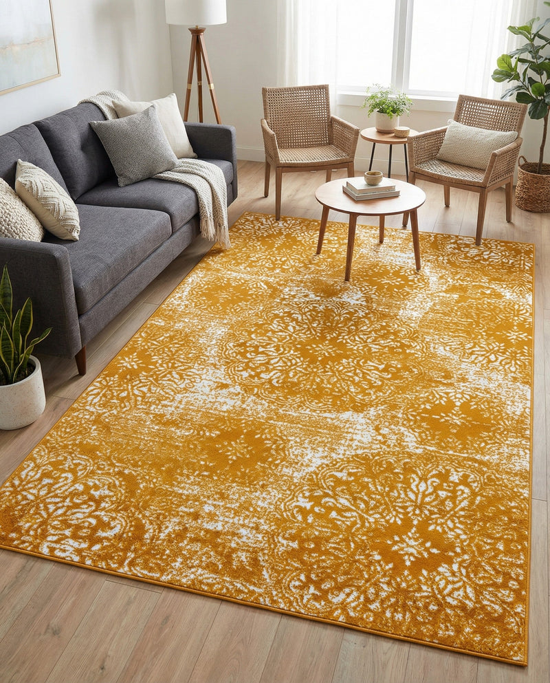 Riviera Elegance Collection Area Rug -  Monaco (Yellow) Rectangle Yellow  lifestyle 16