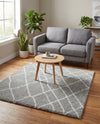 Cozy Haven Shag Collection Area Rug - Serenity (Cloud Gray) Square Cloud Gray  lifestyle 56