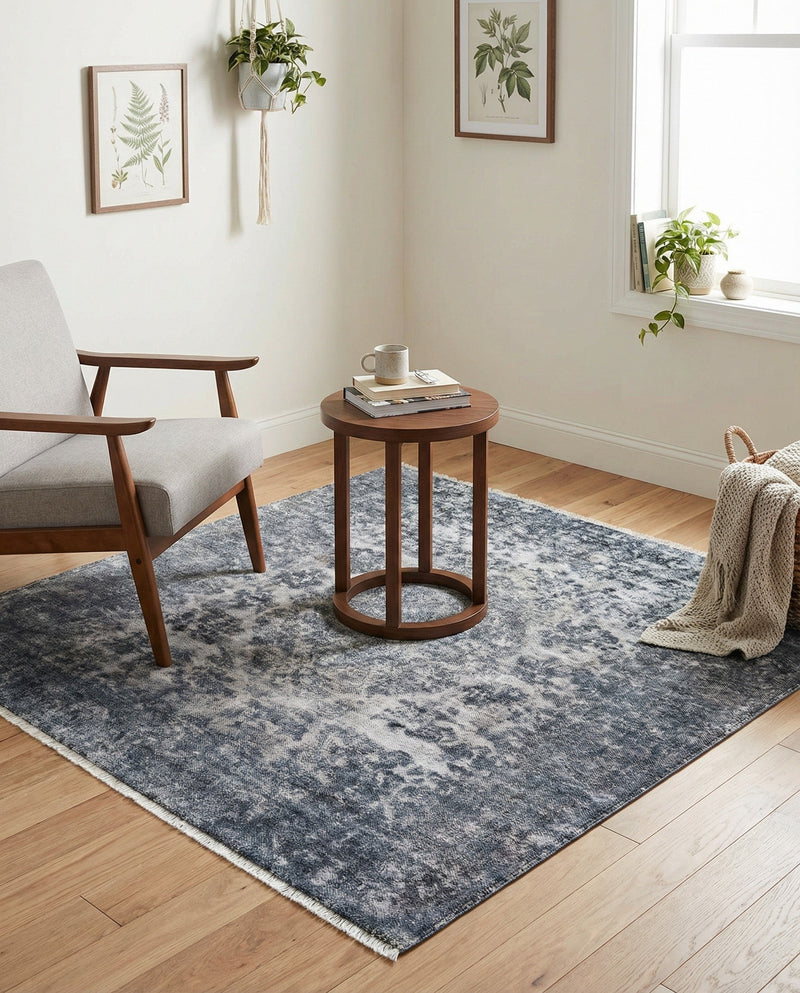 Bazaar Chic Collection Area Rug -  Asilah Square Gray and Blue  lifestyle 46