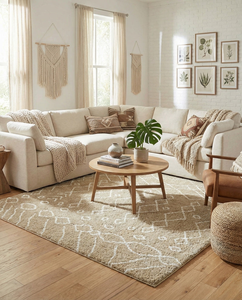 Casablanca Comfort Collection Area Rug -  Fez Rectangle Taupe  lifestyle 25