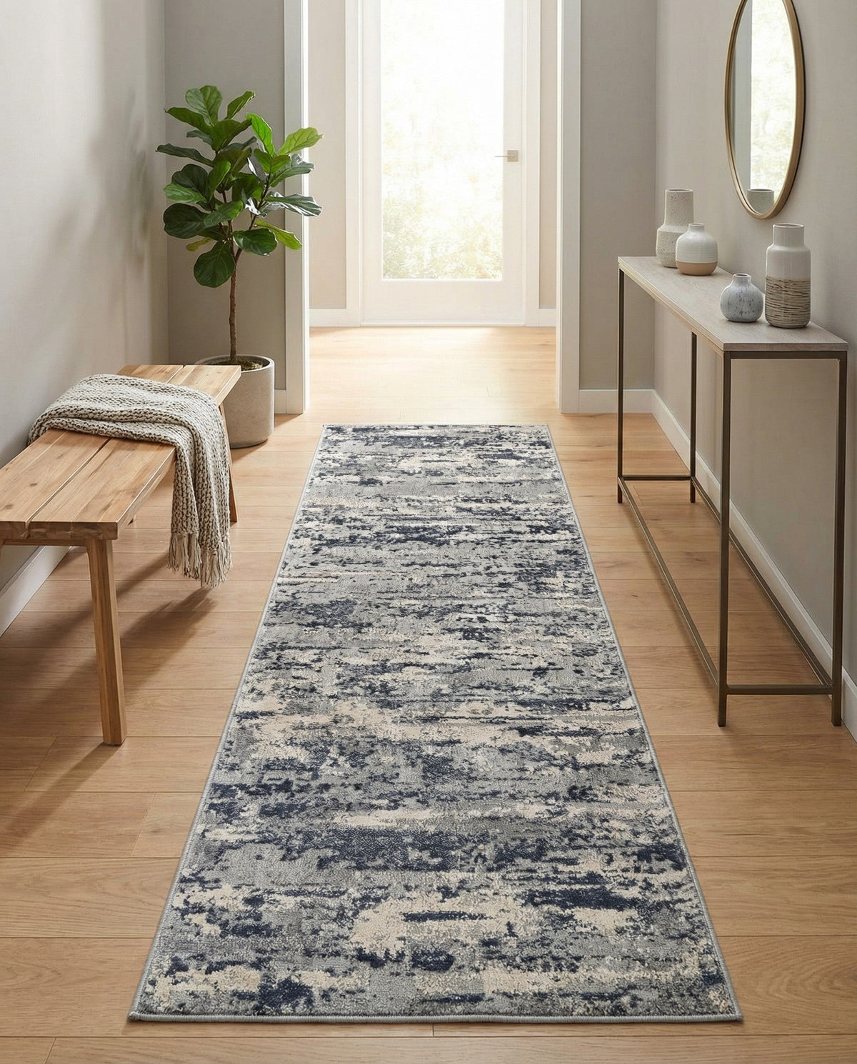 Aegean Elegance Collection Area Rug - Mesa Runner Gray  lifestyle 73