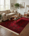 Samarkand Elegance Collection Area Rug -  Fergana Rectangle Red  lifestyle 10