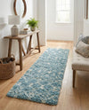 Berber Lattice Shag Collection Area Rug - Atlas (Light Blue) Runner Light Blue  lifestyle 43