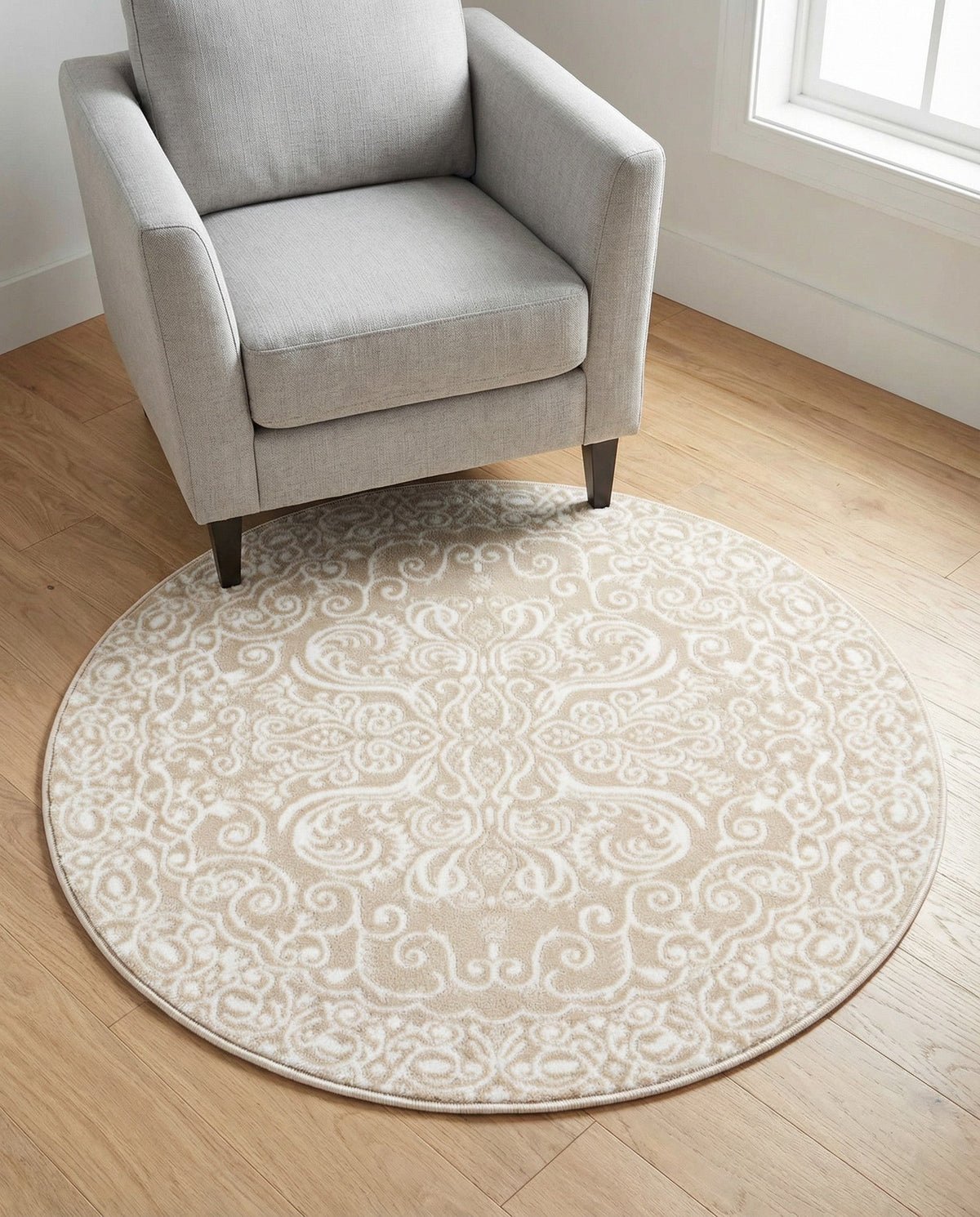 Andes Summit Collection Area Rug -  Lanín Round Beige  lifestyle 113