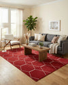 Trellis Mosaic Collection Area Rug - Arborville (Red) Rectangle Red  lifestyle 11