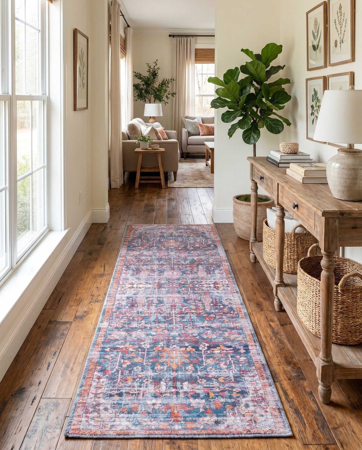 Zahara Oasis Collection Area Rug -  Nador Runner Navy Blue  lifestyle 83