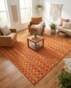 Marrakech Lattice Collection Area Rug - Medina (Orange) Square Orange  lifestyle 34
