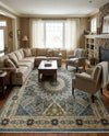 Persian Elegance Collection Area Rug -  Hamedan (Blue) Rectangle Blue  lifestyle 17