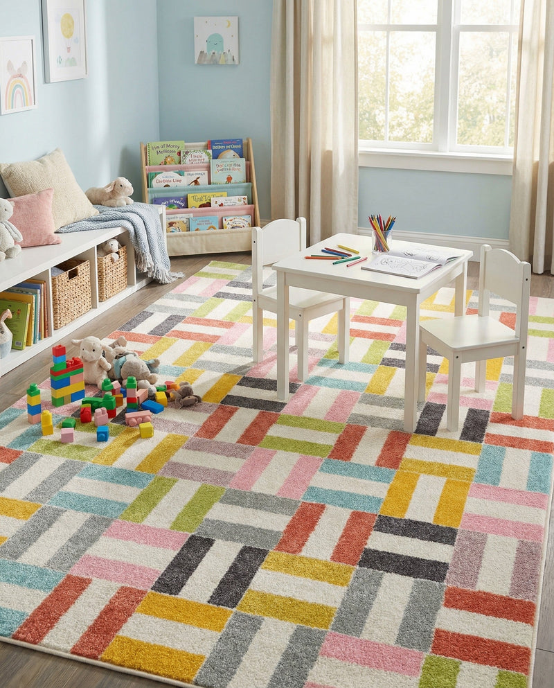 Wonder Tykes Collection Area Rug -  Kaleidoscope Rectangle Multi  lifestyle 6
