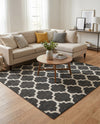 Lattice Gardens Collection Area Rug -  Bloomfield (Black) Square Black  lifestyle 26