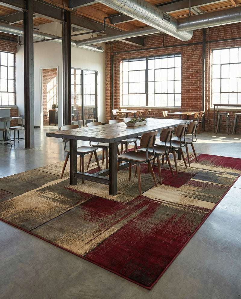 Bistro Lounge Collection Area Rug -  Doppio Rectangle Multi  lifestyle 21