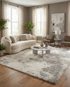 Cozy Haven Shag Collection Area Rug -  Tranquility (Khaki) Rectangle Khaki  lifestyle 16