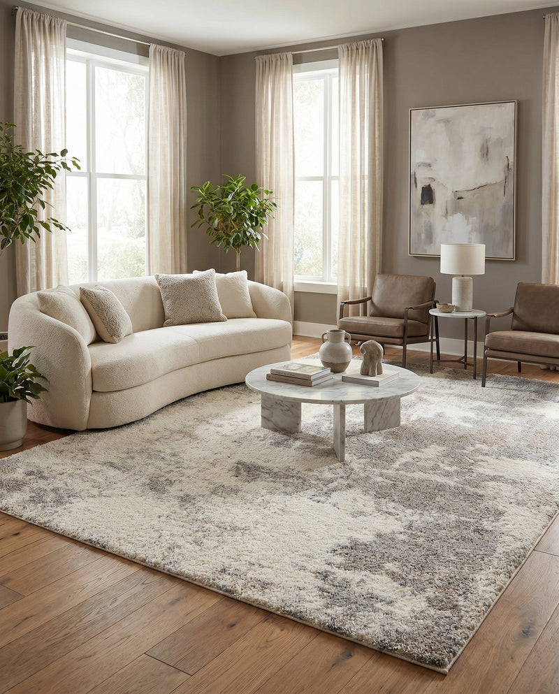 Cozy Haven Shag Collection Area Rug -  Tranquility (Khaki) Rectangle Khaki  lifestyle 16