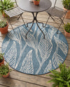 Seaside Blooms Collection Area Rug -  Evergreen (Teal) Round Teal  lifestyle 54