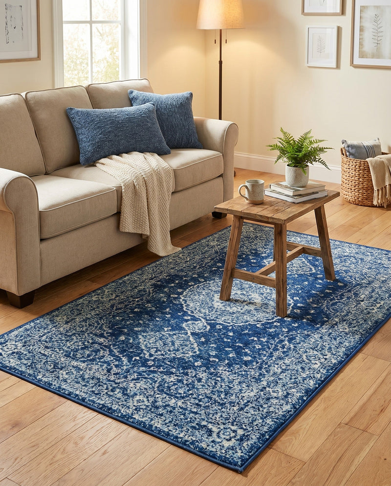 Dover Terrace Collection Area Rug - Marina (Navy Blue) Rectangle Navy Blue  lifestyle 19