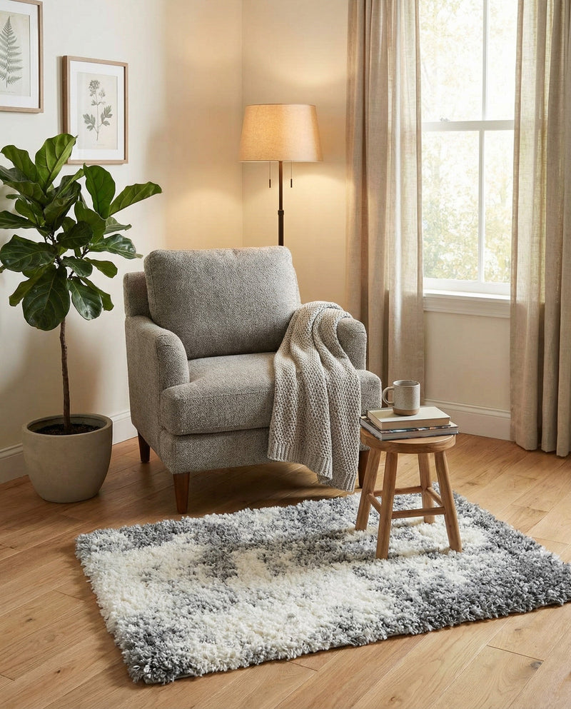 Cozy Haven Shag Collection Area Rug -  Tranquility (Smoke Gray) Rectangle Smoke Gray  lifestyle 7