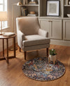 Heritage Elegance Collection Area Rug -  Louvre Round Multi  lifestyle 49