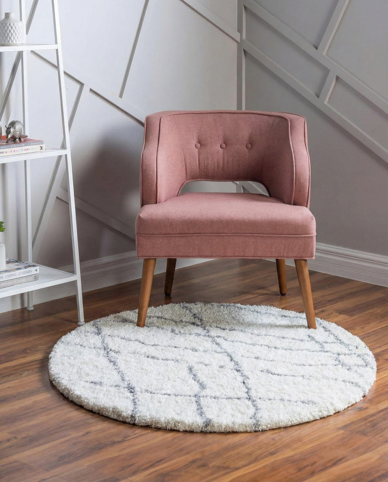 Cozy Haven Shag Collection Area Rug - Serenity (Ivory) Round Ivory  lifestyle 34