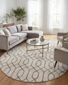 Hollywood Luxe Collection Area Rug - Sunset (White Silver) Oval White Silver  lifestyle 69