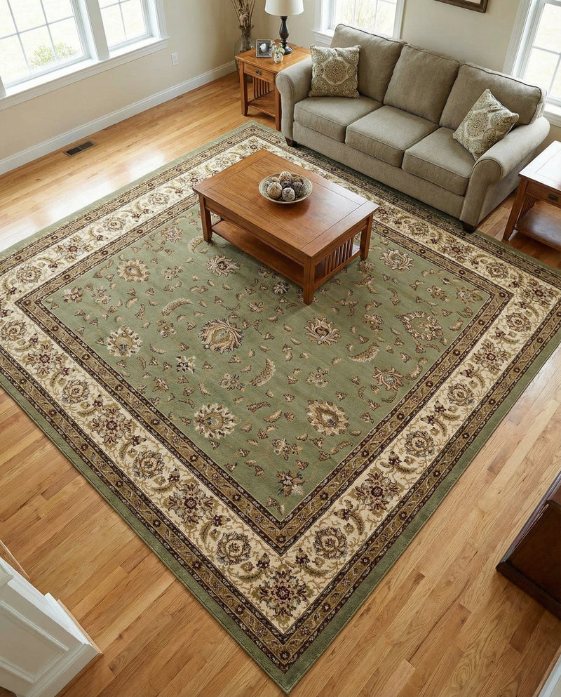 Jaipur Elegance Collection Area Rug -  Nahargarh (Green) Square Green  lifestyle 73