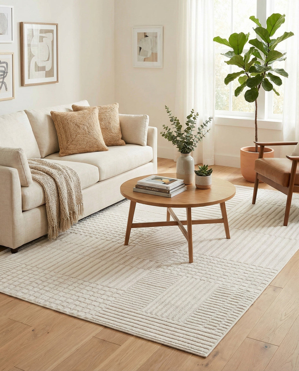 Haven Tapestry Collection Area Rug -  EnchantedGrove Rectangle Ivory White  lifestyle 4