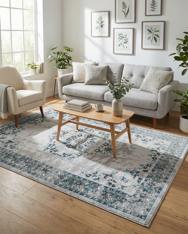 Geneva Terrace Collection Area Rug -  Yverdon Rectangle Gray  lifestyle 43