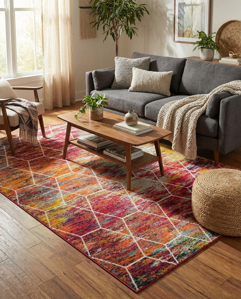 Trellis Mosaic Collection Area Rug - Arborville (Multi) Rectangle Multi  lifestyle 13