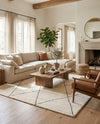 Zouina Berber Wool Collection Area Rug - Atlas Square Ivory and Black  lifestyle 29