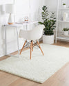 Cozy Comfort Shag Collection Area Rug - Haven (White) Rectangle White  lifestyle 12