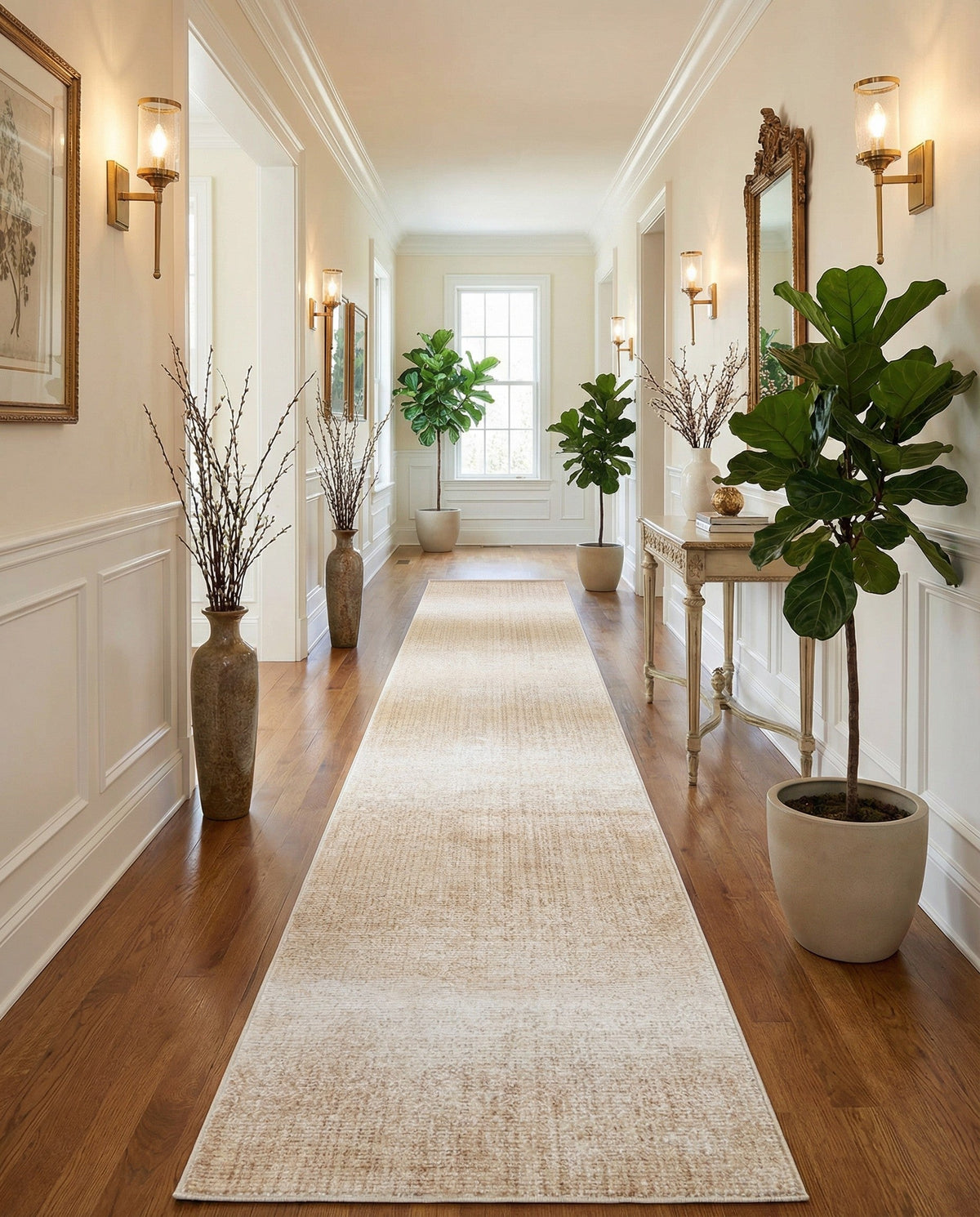Jewel Oasis Collection Area Rug - Sapphire (Ivory) Runner Ivory  lifestyle 151