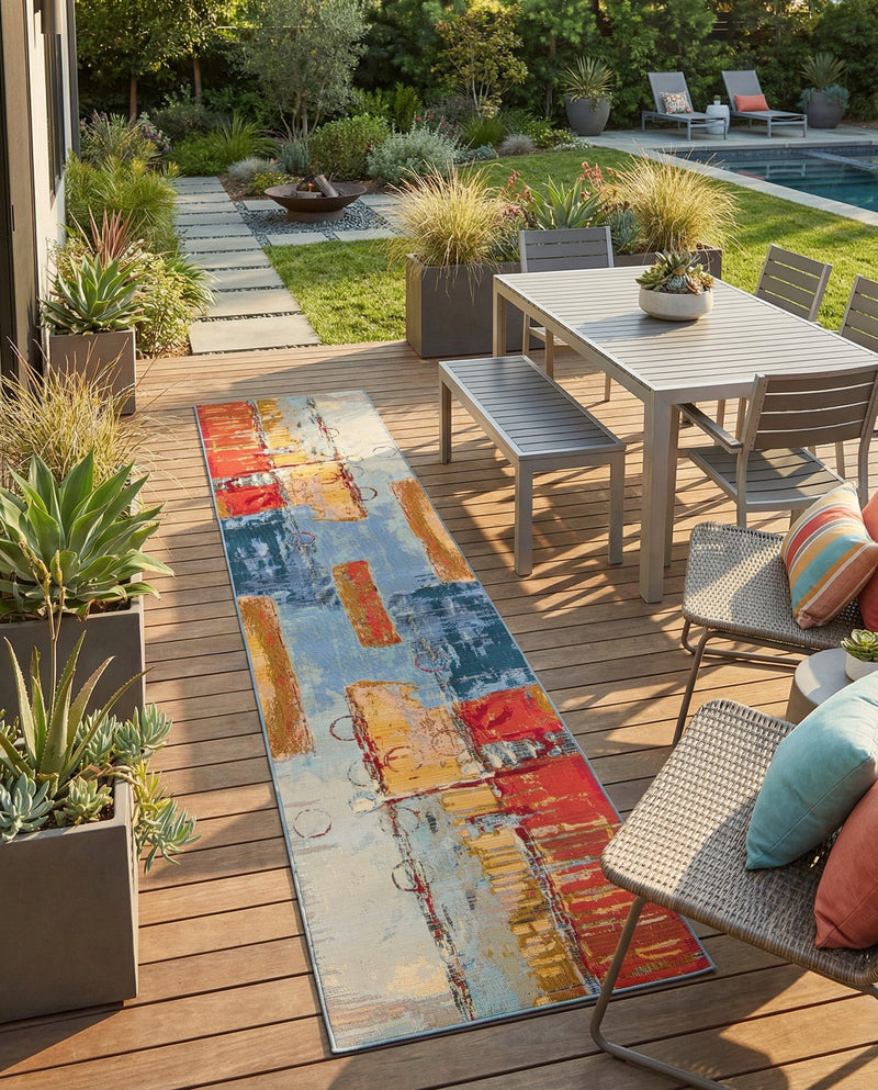 Urban Terrace Collection Area Rug -  Arbour Runner Multi  lifestyle 79