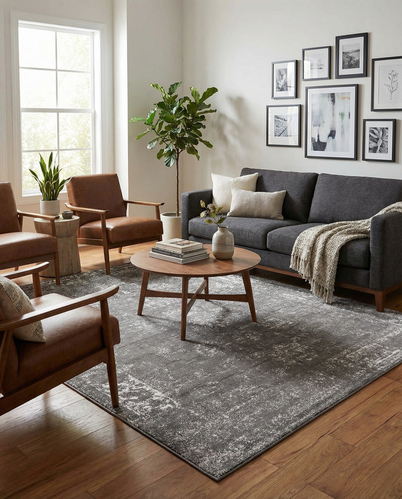 Riviera Elegance Collection Area Rug - Antibes (Dark Gray) Rectangle Dark Gray  lifestyle 28
