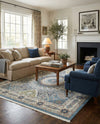 Persian Elegance Collection Area Rug -  Hamedan (Blue) Rectangle Blue  lifestyle 19