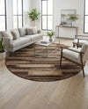 Autumn Meadow Collection Area Rug -  Duskridge Round Brown  lifestyle 78