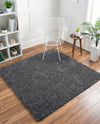 Cozy Comfort Shag Collection Area Rug - Haven (Pebble Gray) Square Pebble Gray  lifestyle 34